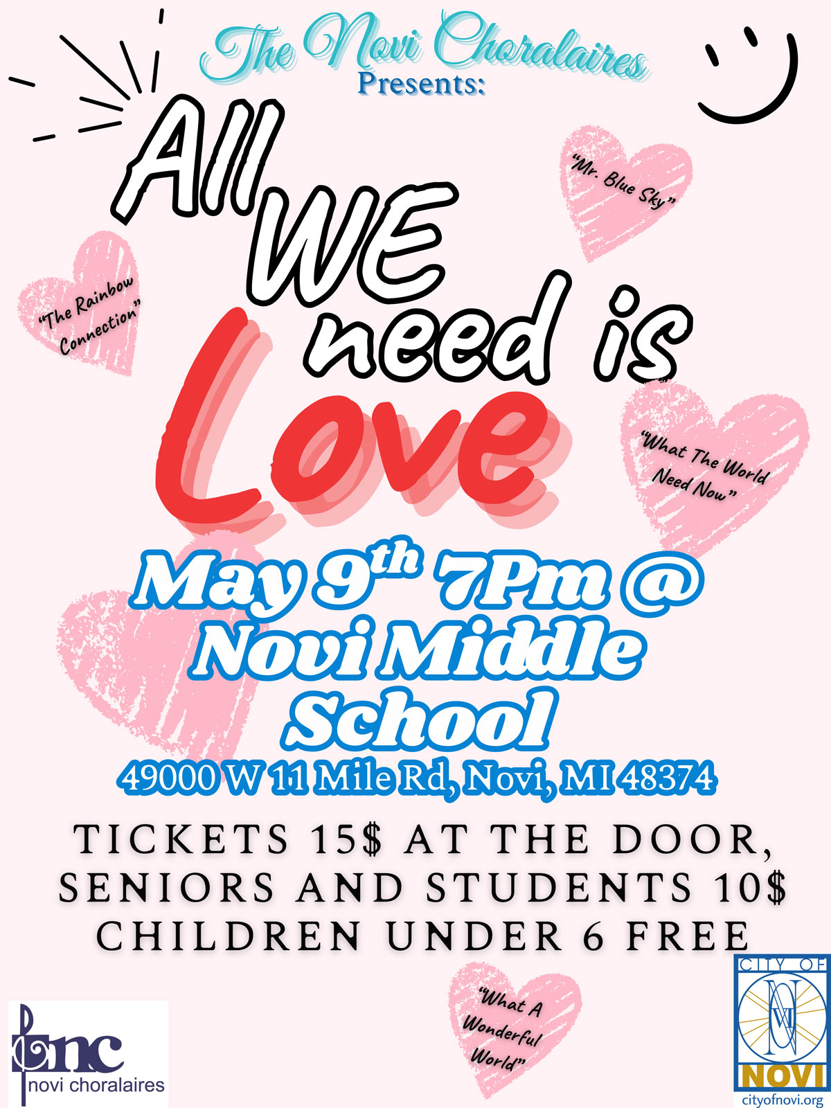 May 9, 2026 – Spring Concert, Novi Middle School, 7 pm